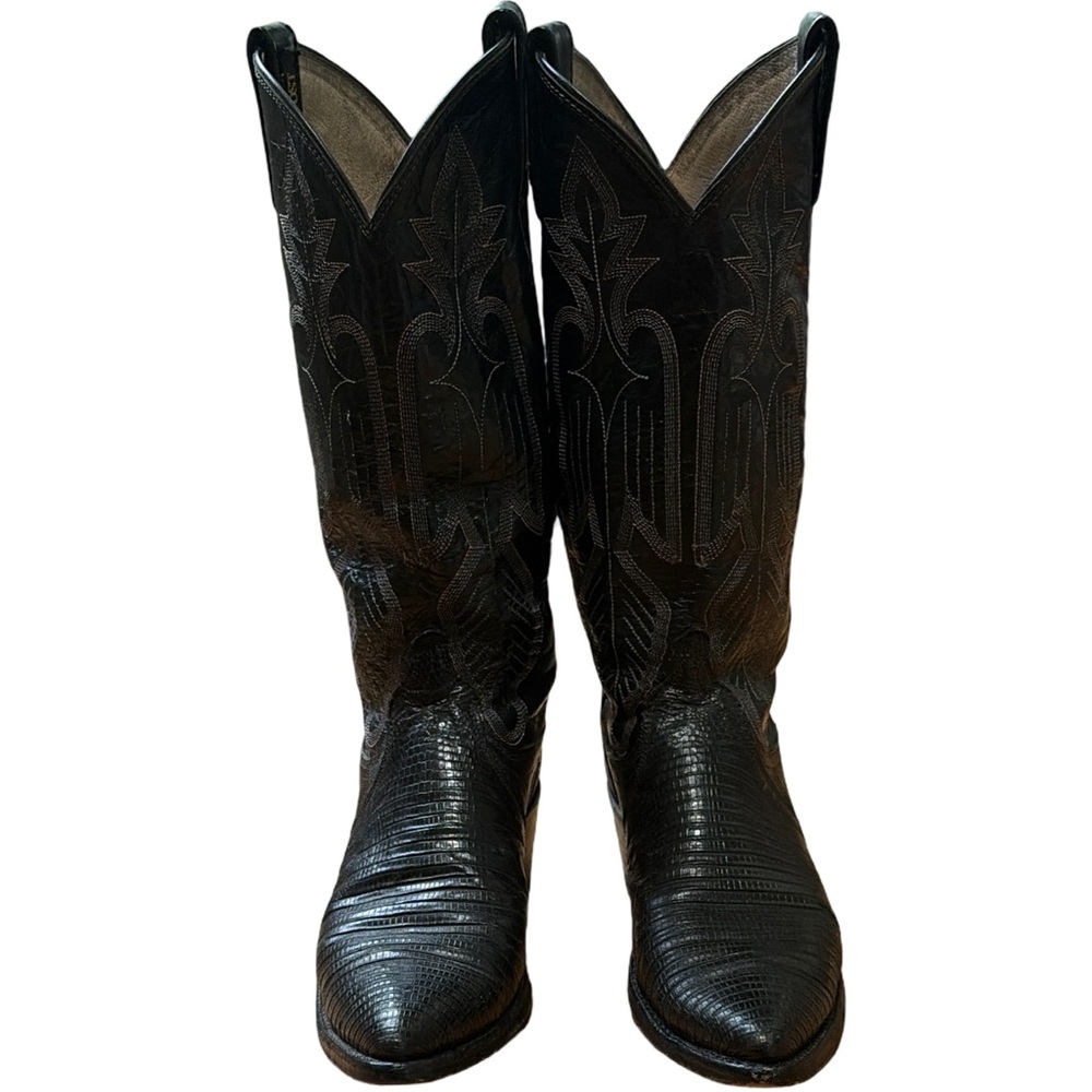 Dan Post Black Leather Cowboy Boots